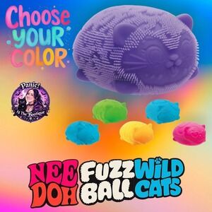 NeeDoh Fuzz Ball Wild Cats Sensory Fidget Toy Pick Your Color New Velvet Squeeze